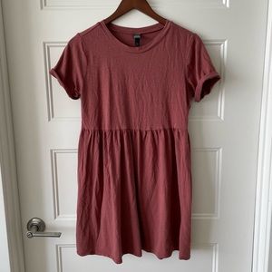 Mauve Oversized Babydoll Tshirt Minidress
